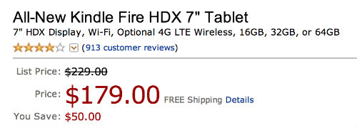 Kindle Fire HDX Cyber Monday Best Deal 50 off